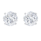 Lab Grown Diamond Solitaire Stud Earrings with Screw Back Lab Grown Diamond - ( EF-VS ) - Color and Clarity - Rosec Jewels