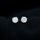 Lab Grown Diamond Solitaire Stud Earrings with Screw Back Lab Grown Diamond - ( EF-VS ) - Color and Clarity - Rosec Jewels