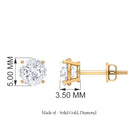 Lab Grown Diamond Solitaire Stud Earrings with Screw Back Lab Grown Diamond - ( EF-VS ) - Color and Clarity - Rosec Jewels