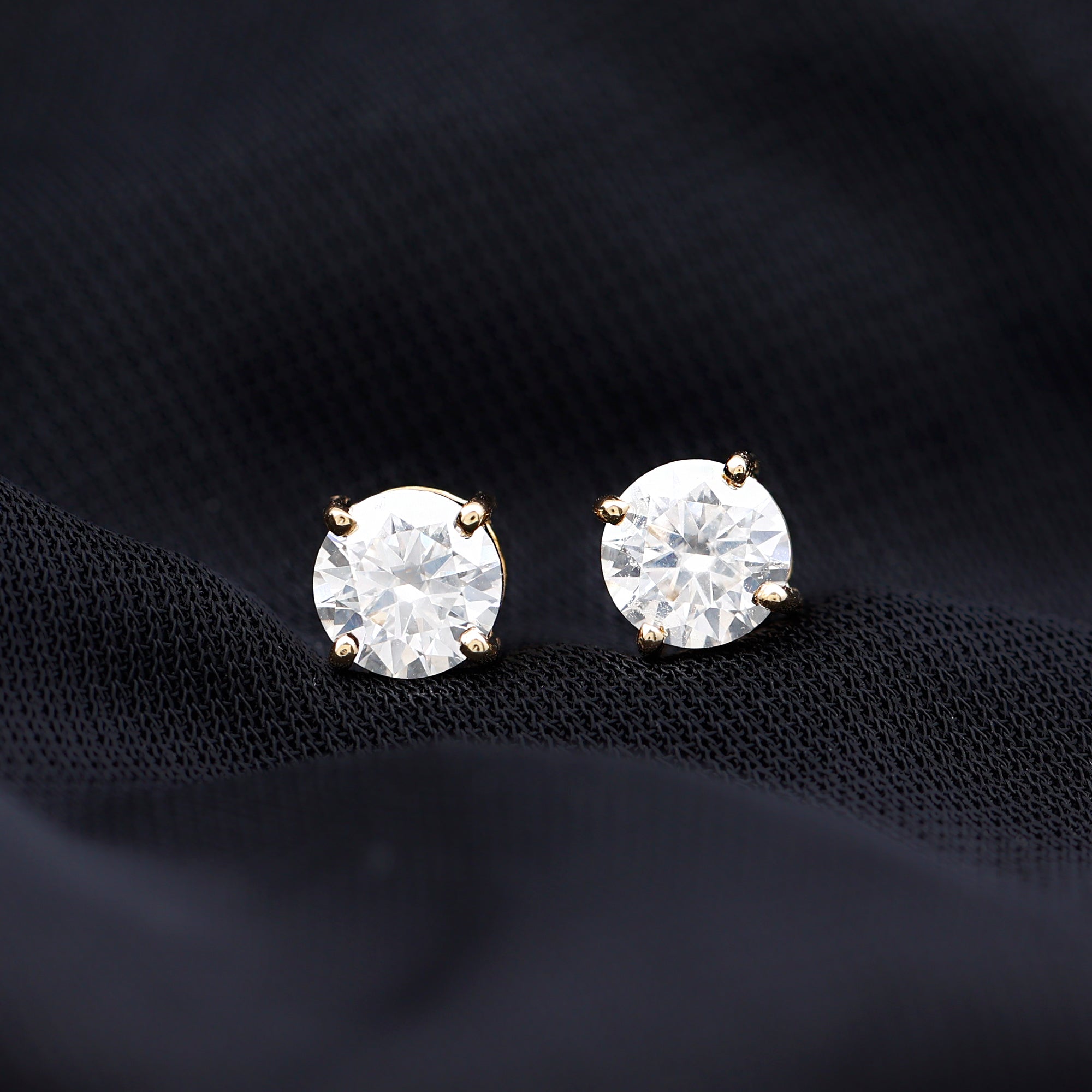 1.50 CT Moissanite Solitaire Stud Earrings Moissanite - ( D-VS1 ) - Color and Clarity - Rosec Jewels