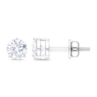 3/4 CT Certified Zircon Gold Solitaire Stud Earrings Zircon - ( AAAA ) - Quality - Rosec Jewels