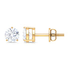 3/4 CT Certified Zircon Gold Solitaire Stud Earrings Zircon - ( AAAA ) - Quality - Rosec Jewels