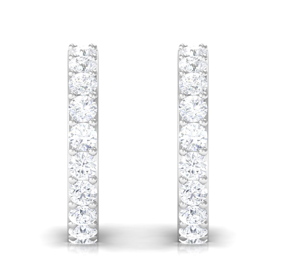 3/4 CT Round Cut Diamond Hoop Earrings Diamond - ( HI-SI ) - Color and Clarity - Rosec Jewels