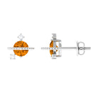 1/2 CT Contemporary Citrine and Diamond Celestial Stud Earrings Citrine - ( AAA ) - Quality - Rosec Jewels