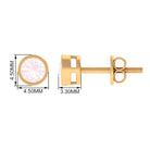 0.50 CT Rose Quartz Solitaire Stud Earrings in Bezel Setting Rose Quartz - ( AAA ) - Quality - Rosec Jewels