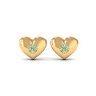 Gypsy Set Green Sapphire Heart Stud Earrings Green Sapphire - ( AAA ) - Quality - Rosec Jewels