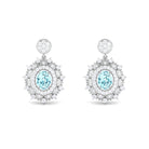 1.25 CT Real Aquamarine and Diamond Bridal Drop Earrings Aquamarine - ( AAA ) - Quality - Rosec Jewels