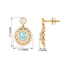 1.25 CT Real Aquamarine and Diamond Bridal Drop Earrings Aquamarine - ( AAA ) - Quality - Rosec Jewels