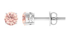 Prong Set Peach Morganite Solitaire Stud Earrings Morganite - ( AAA ) - Quality - Rosec Jewels