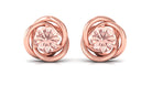 1/2 CT Round Morganite Solitaire Swirl Stud Earrings in Gold Morganite - ( AAA ) - Quality - Rosec Jewels