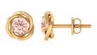 1/2 CT Round Morganite Solitaire Swirl Stud Earrings in Gold Morganite - ( AAA ) - Quality - Rosec Jewels