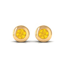 0.50 CT Yellow Sapphire Solitaire Stud Earrings in Bezel Setting Yellow Sapphire - ( AAA ) - Quality - Rosec Jewels