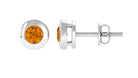 1/2 CT Natural Citrine Solitaire Stud Earrings in Bezel Setting Citrine - ( AAA ) - Quality - Rosec Jewels