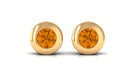 1/2 CT Natural Citrine Solitaire Stud Earrings in Bezel Setting Citrine - ( AAA ) - Quality - Rosec Jewels