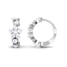 3/4 CT Diamond Floral Hoop Earrings Diamond - ( HI-SI ) - Color and Clarity - Rosec Jewels