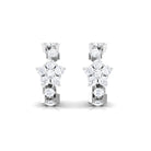 3/4 CT Diamond Floral Hoop Earrings Diamond - ( HI-SI ) - Color and Clarity - Rosec Jewels