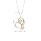 Moissanite Interlock Infinity Heart Pendant Necklace Moissanite - ( D-VS1 ) - Color and Clarity - Rosec Jewels