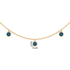 4.25 CT London Blue Topaz Station Chain Necklace in Bezel Setting London Blue Topaz - ( AAA ) - Quality - Rosec Jewels