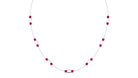 Created Ruby Contemporary Station Chain Necklace in Gold Lab Created Ruby - ( AAAA ) - Quality - Rosec Jewels