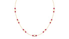 Created Ruby Contemporary Station Chain Necklace in Gold Lab Created Ruby - ( AAAA ) - Quality - Rosec Jewels