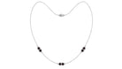 Simple Garnet Station Chain Necklace Garnet - ( AAA ) - Quality - Rosec Jewels