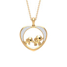 Diamond and Gold Heart Elephant Pendant Necklace Diamond - ( HI-SI ) - Color and Clarity - Rosec Jewels