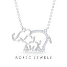 Dainty Moissanite Cute Elephant Necklace for Mothers Day Gift Moissanite - ( D-VS1 ) - Color and Clarity - Rosec Jewels