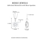 3/4 CT Snowflake Cluster Pendant Necklace with Moissanite Moissanite - ( D-VS1 ) - Color and Clarity - Rosec Jewels