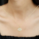 Designer Lotus Flower Diamond Necklace Diamond - ( HI-SI ) - Color and Clarity - Rosec Jewels