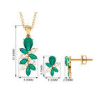 1.75 CT Nature Inspired Emerald and Diamond Dangle jewelry Set Emerald - ( AAA ) - Quality - Rosec Jewels