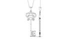 1/4 CT Diamond and Gold Vintage Key Pendant Diamond - ( HI-SI ) - Color and Clarity - Rosec Jewels