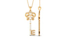 1/4 CT Diamond and Gold Vintage Key Pendant Diamond - ( HI-SI ) - Color and Clarity - Rosec Jewels