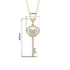 Pave Set Zircon Vintage Style Key Pendant Zircon - ( AAAA ) - Quality - Rosec Jewels