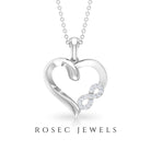 Cubic Zirconia Infinity Heart Pendant Necklace Zircon - ( AAAA ) - Quality - Rosec Jewels