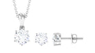 2 CT Zircon Solitaire Pendant and Earrings Set Zircon - ( AAAA ) - Quality - Rosec Jewels