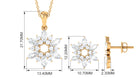 4 CT Cubic Zirconia Flower Cluster Jewelry Set in Gold Zircon - ( AAAA ) - Quality - Rosec Jewels