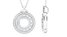 0.75 CT Certified Cubic Zirconia Vintage Circle Pendant Necklace Zircon - ( AAAA ) - Quality - Rosec Jewels