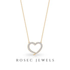 1 CT Round Cubic Zirconia Minimal Open Heart Necklace Zircon - ( AAAA ) - Quality - Rosec Jewels