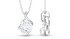 2.25 CT Pear Cut Cubic Zirconia Minimal Solitaire Pendant Necklace Zircon - ( AAAA ) - Quality - Rosec Jewels