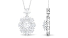 6.25 CT Certified Cubic Zirconia Bridal Halo Pendant Necklace in Prong Setting Zircon - ( AAAA ) - Quality - Rosec Jewels