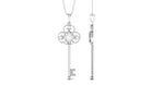 Round and Princess Cut Moissanite Key Pendant Necklace in Bezel Set Moissanite - ( D-VS1 ) - Color and Clarity - Rosec Jewels