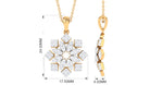 Art Deco Moissanite Floral Pendant in Illusion Setting Moissanite - ( D-VS1 ) - Color and Clarity - Rosec Jewels