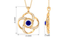 Modern Flower Pendant with Round Created Blue Sapphire and Diamond Lab Created Blue Sapphire - ( AAAA ) - Quality - Rosec Jewels