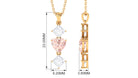 Heart Shape Morganite Dangle Pendant Necklace with Moissanite Morganite - ( AAA ) - Quality - Rosec Jewels