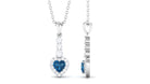 Heart Shape London Blue Topaz Drop Pendant with Diamond London Blue Topaz - ( AAA ) - Quality - Rosec Jewels