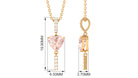 Genuine Morganite Heart Drop Pendant Necklace with Diamond Morganite - ( AAA ) - Quality - Rosec Jewels