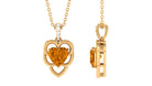 Heart Shape Citrine Pendant with Diamond Accent Bail Citrine - ( AAA ) - Quality - Rosec Jewels