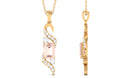 Emerald Cut Morganite and Diamond Drop Pendant Necklace Morganite - ( AAA ) - Quality - Rosec Jewels