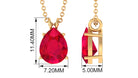 Pear Shape Created Ruby Solitaire Pendant Lab Created Ruby - ( AAAA ) - Quality - Rosec Jewels