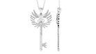 Certified Moissanite Gothic Inspired Key Pendant Necklace Moissanite - ( D-VS1 ) - Color and Clarity - Rosec Jewels